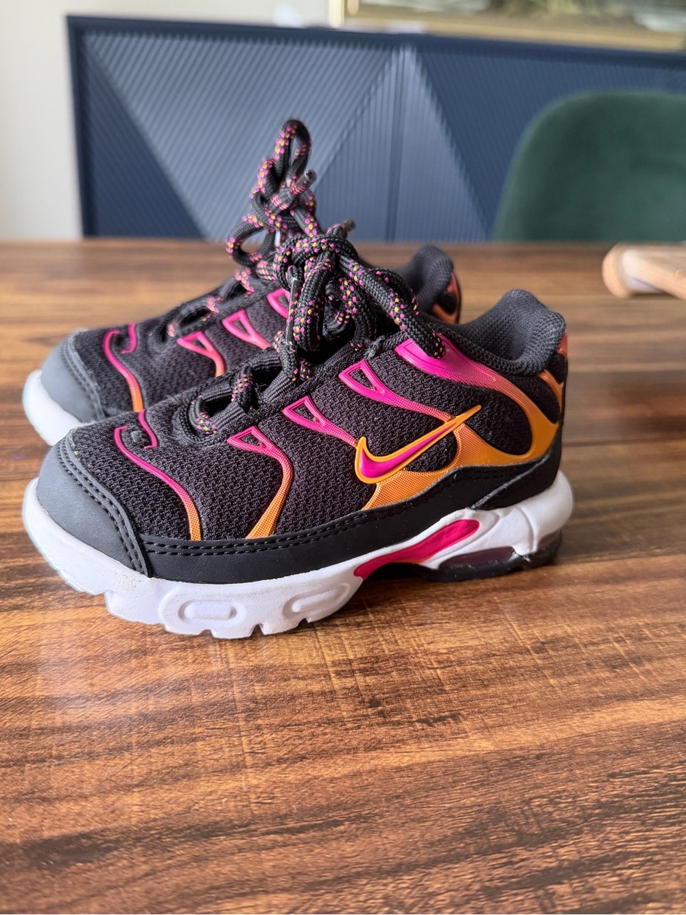 Nike Air Max Plus TN Toddler Black Pink Orange Sneakers